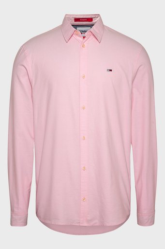 Tommy Jeans Logolu % 100 Pamuk Regular Fit Oxford Erkek Gömlek DM0DM15408 TG0 PEMBE - 1