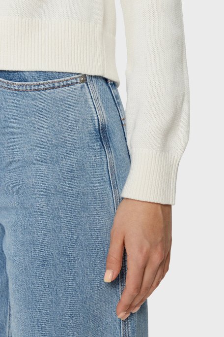 Tommy Jeans Logolu % 100 Pamuk Relaxed Fit Bisiklet Yaka Örme Bayan Kazak DW0DW19335 YBH BEYAZ - 4