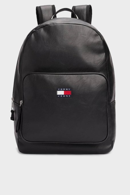 Tommy Jeans Logolu Ayarlanabilir Çift Askılı Erkek Sırt Çantası AM0AM12909 BDS SİYAH - 1
