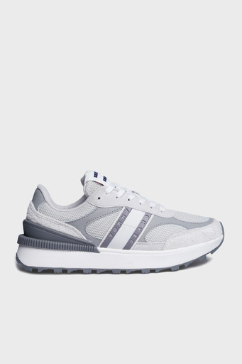 Tommy Jeans Logolu Deri Karışımlı Sneaker Bayan Ayakkabı EN0EN02705 P06 BEYAZ-GRİ - 1