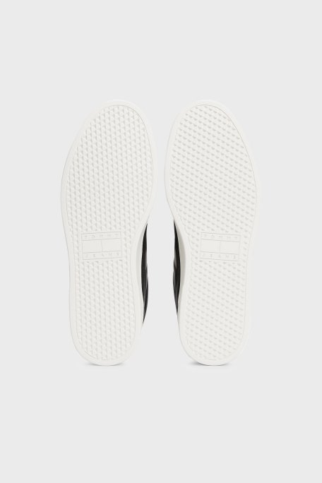 Tommy Jeans Logolu Deri Sneaker Erkek Ayakkabı EM0EM01574 BDS SİYAH - 7