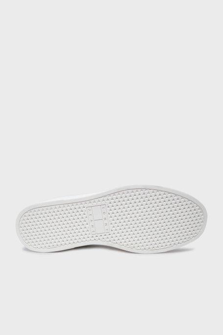 Tommy Jeans Logolu Deri Sneaker Erkek Ayakkabı EM0EM01574 YBL BEYAZ - 6