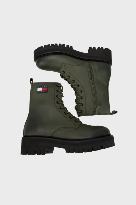 Tommy Jeans Logolu Fermuarlı Postal Bayan Bot EN0EN02628 M00 YEŞİL - 4