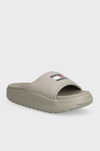 Tommy Jeans Logolu Kalın Tabanlı Bayan Terlik EN0EN02448 PKQ GRİ - 3