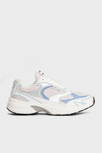 Tommy Jeans Logolu Kalın Tabanlı Sneaker Bayan Ayakkabı EN0EN02772 C33 BEYAZ-MAVİ - 1