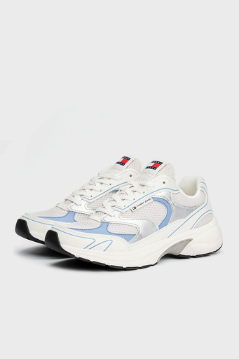 Tommy Jeans Logolu Kalın Tabanlı Sneaker Bayan Ayakkabı EN0EN02772 C33 BEYAZ-MAVİ - 4