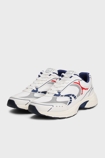 Tommy Jeans Logolu Kalın Tabanlı Sneaker Erkek Ayakkabı EM0EM01569 0G1 BEYAZ-LACİVERT - 2