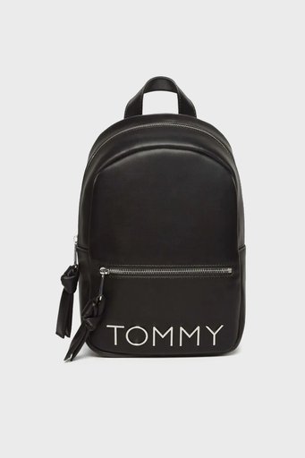 Tommy Jeans Logolu Ön Cepli Bayan Sırt Çantası AW0AW16261 BDS SİYAH - 1
