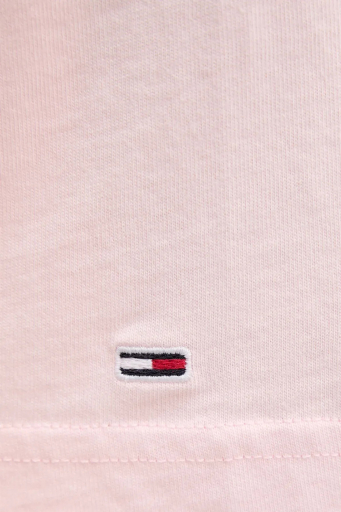 Tommy Jeans Logolu Pamuklu Oversize Fit Bisiklet Yaka Crop Bayan T Shirt DW0DW20326 TH3 AÇIK PEMBE - 5