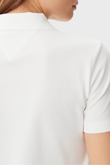 Tommy Jeans Logolu Pamuklu Regular Fit Polo Yaka Mini Boy Bayan Elbise DW0DW20302 YBL BEYAZ - 10