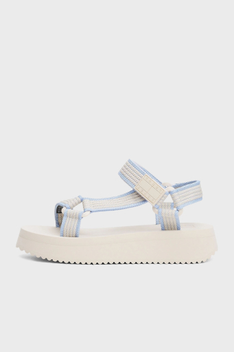 Tommy Jeans Logolu Platform Taban Cirtlı Bayan Sandalet EN0EN02747 ACG BEJ - 3