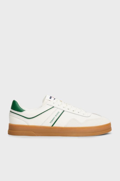 Tommy Jeans Logolu Süet Sneaker Erkek Ayakkabı EM0EM01571 YBI BEYAZ - 1