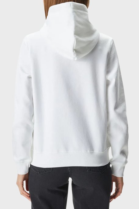 Tommy Jeans Pamuk Karışımlı Regular Fit Kapüşonlu Kanguru Cepli Logolu Bayan Sweat DW0DW17324 YBR BEYAZ - 4
