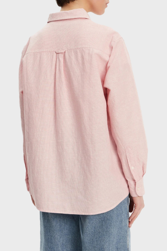 Tommy Jeans Pamuk ve Keten Karışımlı Relaxed Fit Düz Yaka Bayan Gömlek DW0DW20292 TH3 AÇIK PEMBE - 3