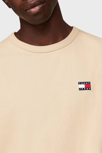 Tommy Jeans Pamuklu Bisiklet Yaka Erkek T Shirt DM0DM17995 AB9 BEJ - 4