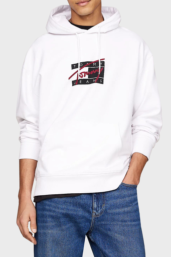 Tommy Jeans Pamuklu Kapüşonlu Erkek Sweat DM0DM20170 YBR BEYAZ - 1