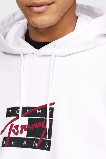 Tommy Jeans Pamuklu Kapüşonlu Erkek Sweat DM0DM20170 YBR BEYAZ - 3