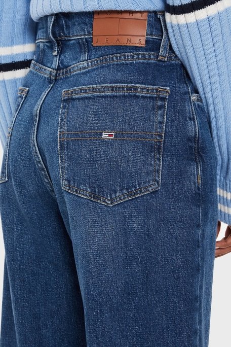 Tommy Jeans Pamuklu Mom Fit Yüksek Bel Jeans Bayan Kot Pantolon DW0DW19244 1BK LACİVERT - 9