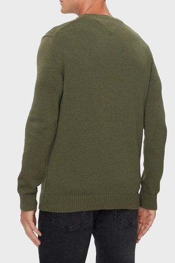 Tommy Jeans Pamuklu Regular Fit Bisiklet Yaka Erkek Kazak DM0DM18370 M12 YEŞİL - 2