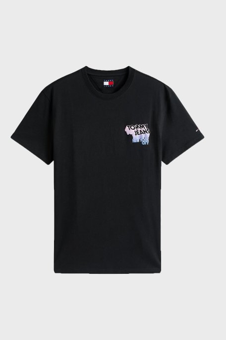 Tommy Jeans Pamuklu Regular Fit Bisiklet Yaka Sırtta Logo Detaylı Erkek T Shirt DM0DM21589 BDS SİYAH - 5