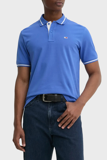 Tommy Jeans Pamuklu Regular Fit Düğmeli Erkek Polo Yaka T Shirt DM0DM20745 C6E MAVİ - 1