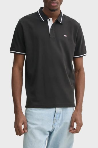 Tommy Jeans Pamuklu Regular Fit Düğmeli Erkek Polo Yaka T Shirt DM0DM20745 PT2 KOYU GRİ - 1