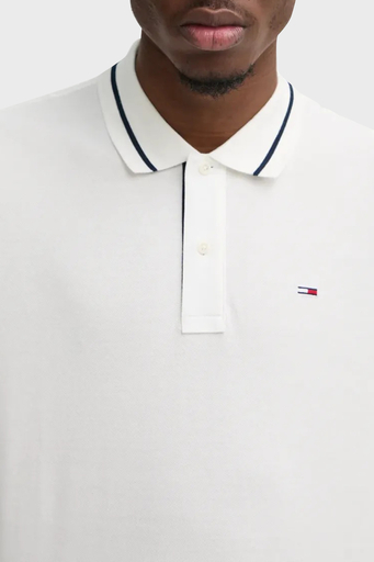 Tommy Jeans Pamuklu Regular Fit Düğmeli Erkek Polo Yaka T Shirt DM0DM20745 YBL BEYAZ - 4