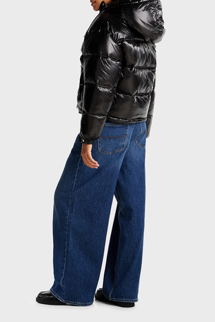 Tommy Jeans - Tommy Jeans Parlak Su İtici Regular Fit Kapüşonlu Kısa Şişme Bayan Mont DW0DW20210 BDS SİYAH (1)