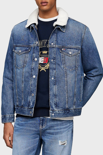 Tommy Jeans Regular Fit Çift Taraflı Erkek Kot Ceket DM0DM20470 1BJ MAVİ - 1