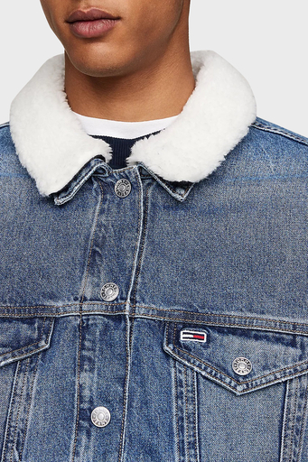 Tommy Jeans Regular Fit Çift Taraflı Erkek Kot Ceket DM0DM20470 1BJ MAVİ - 5