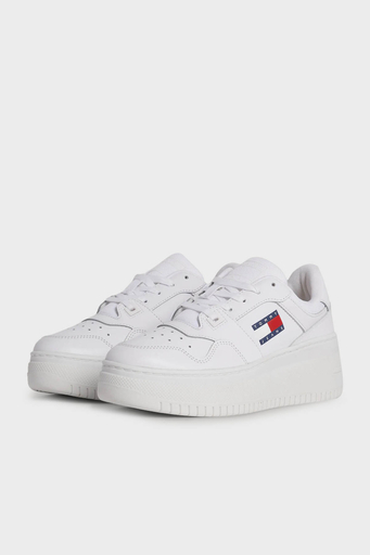 Tommy Jeans Retro Platform Deri Sneaker Bayan Ayakkabı EN0EN02506 YBS BEYAZ - 2