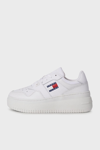 Tommy Jeans Retro Platform Deri Sneaker Bayan Ayakkabı EN0EN02506 YBS BEYAZ - 5