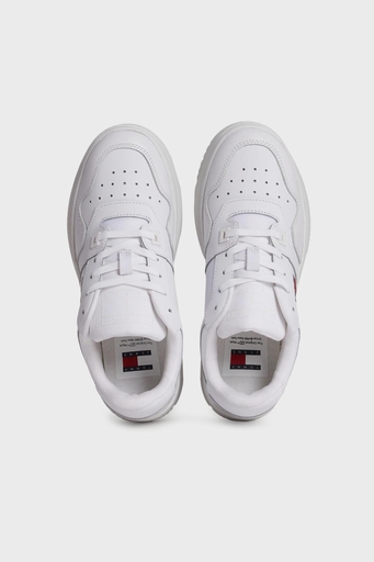 Tommy Jeans Retro Platform Deri Sneaker Bayan Ayakkabı EN0EN02506 YBS BEYAZ - 6