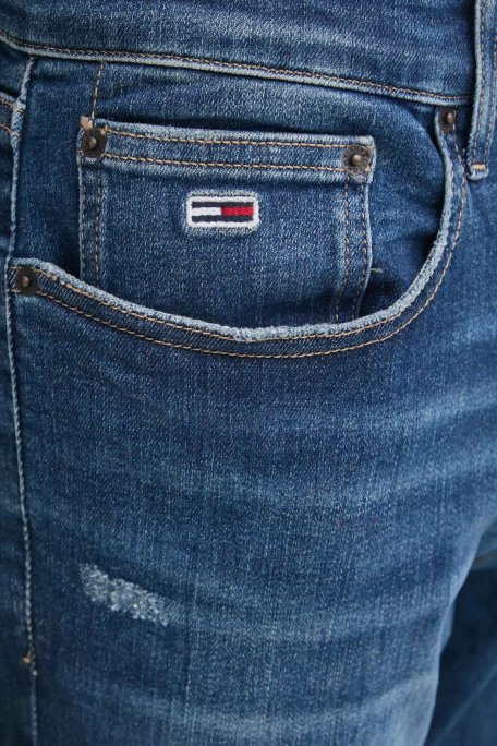 Tommy Jeans Streç Pamuklu Straight Fit Yüksek Bel Düz Paça Jeans Erkek Kot Pantolon DM0DM20570 1BK MAVİ - 8