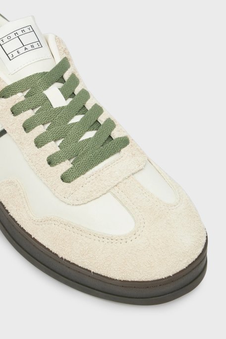 Tommy Jeans Süet Detaylı Logolu Sneaker Erkek Ayakkabı EM0EM01587 YBI BEYAZ - 11
