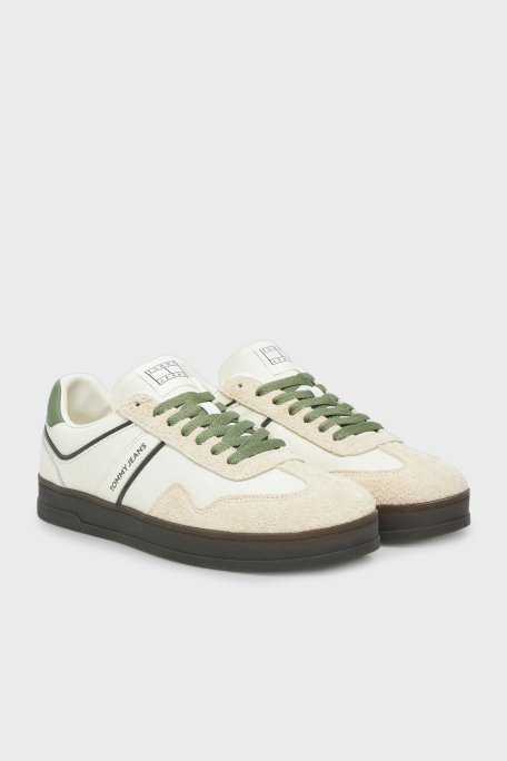 Tommy Jeans Süet Detaylı Logolu Sneaker Erkek Ayakkabı EM0EM01587 YBI BEYAZ - 14