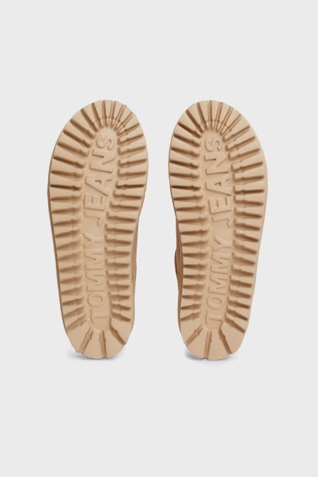 Tommy Jeans Süet Tırtıklı Platform Taban Kısa Bayan Bot EN0EN02599 AB9 BEJ - 7