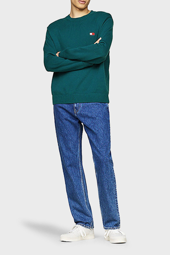 Tommy Jeans Yün Karışımlı Regular Fit Bisiklet Yaka Erkek Kazak DM0DM20706 CWG KOYU YEŞİL - 3