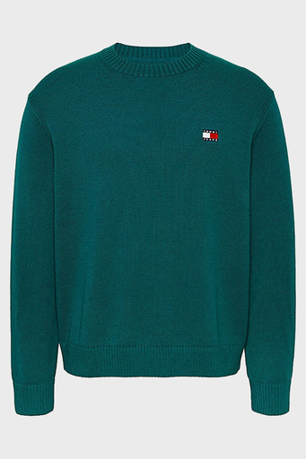 Tommy Jeans Yün Karışımlı Regular Fit Bisiklet Yaka Erkek Kazak DM0DM20706 CWG KOYU YEŞİL - 5