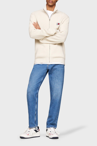 Tommy Jeans Yün Karışımlı Slim Fit Dik Yaka Fermuarlı Erkek Sweat DM0DM19435 ACG BEJ - 8