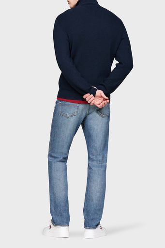 Tommy Jeans Yün Karışımlı Slim Fit Dik Yaka Fermuarlı Erkek Sweat DM0DM19435 C1G LACİVERT