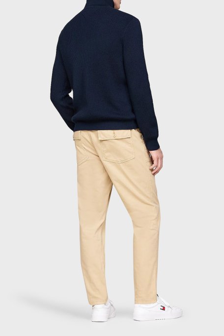 Tommy Jeans Yünlü Slim Fit Balıkçı Yaka Erkek Kazak DM0DM19434 C1G LACİVERT - 2