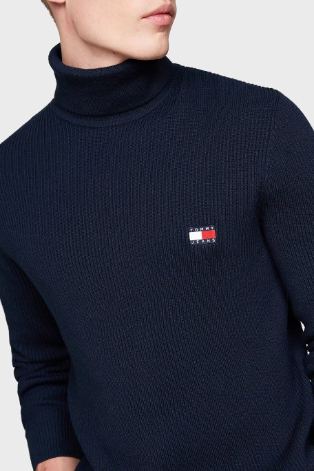 Tommy Jeans Yünlü Slim Fit Balıkçı Yaka Erkek Kazak DM0DM19434 C1G LACİVERT - 5