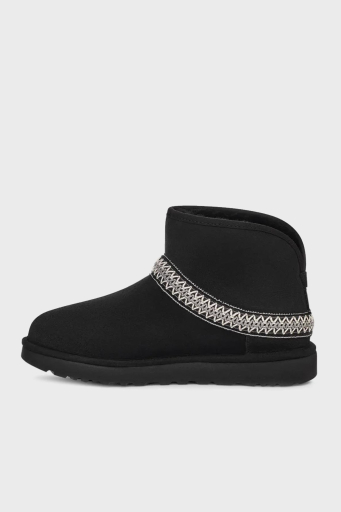 Ugg Hakiki Deri Logolu Katlanabilir Kürklü Bayan Bot 1158262 SİYAH - 3