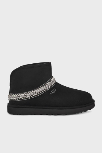 Ugg Hakiki Deri Logolu Katlanabilir Kürklü Bayan Bot 1158262 SİYAH - 8