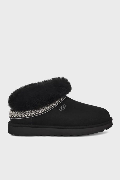 Ugg Hakiki Deri Logolu Katlanabilir Kürklü Bayan Bot 1158262 SİYAH - 1