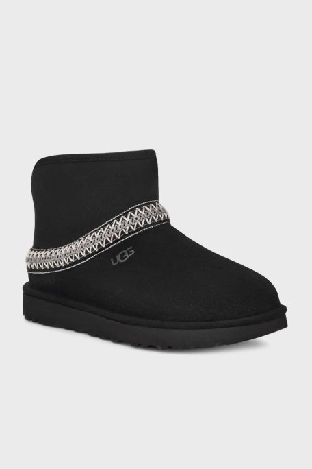 Ugg Hakiki Deri Logolu Katlanabilir Kürklü Bayan Bot 1158262 SİYAH - 4