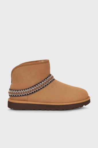 Ugg Hakiki Deri Logolu Katlanabilir Kürklü Bayan Bot 1158262 TABA - 2