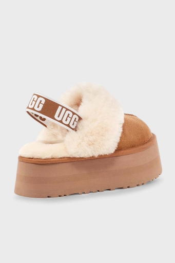 Ugg Kalın Tabanlı Kürklü Süet Bayan Terlik 1113474 TABA - 5