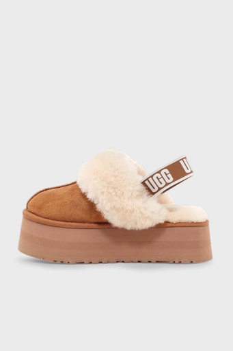 Ugg Kalın Tabanlı Kürklü Süet Bayan Terlik 1113474 TABA - 8